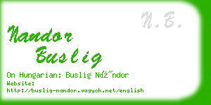 nandor buslig business card